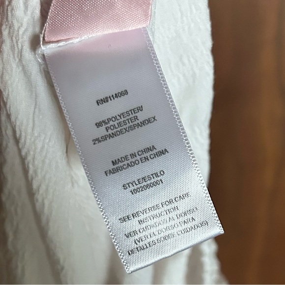 RTR Louna Tie Back Top White Ivory Textured Collared Long Sleeve Size Large - Picture 7 of 9